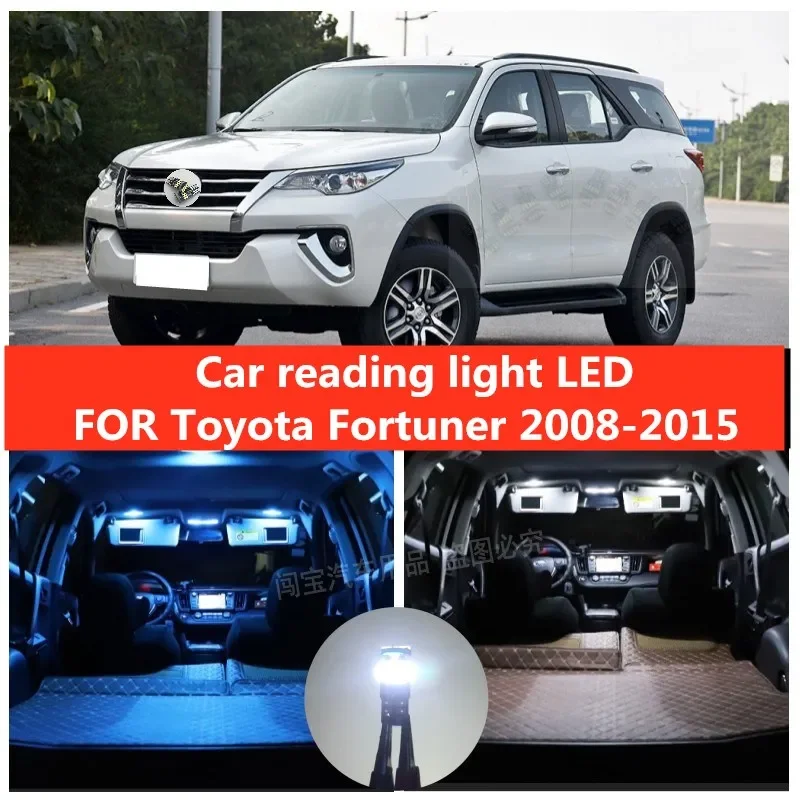 

Автомобильная лампа для чтения светодиодная для Toyota Fortuner 2008-2015, потолочная атмосфера, декоративная, 10 шт., 6000 К, 12 В