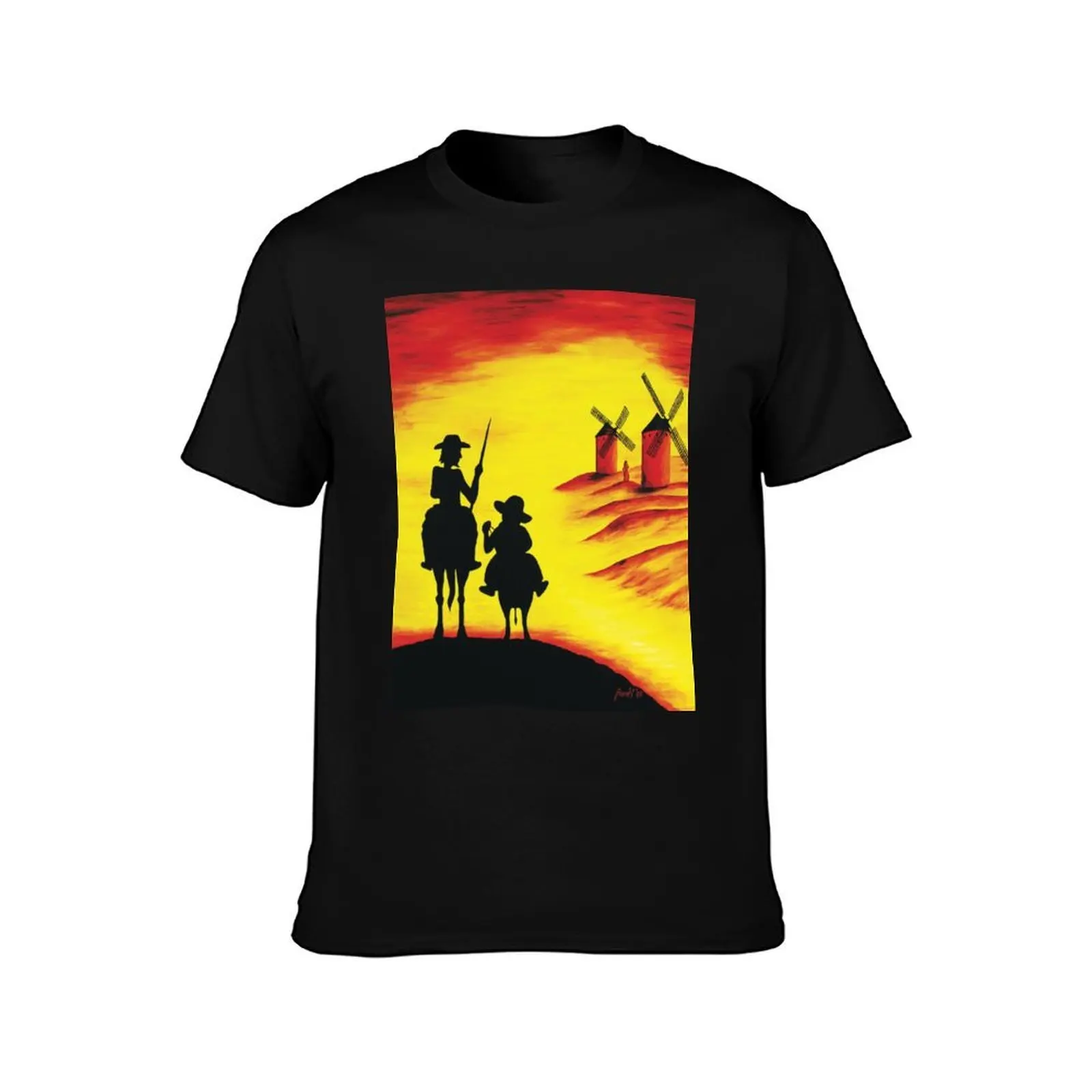 The man of La Mancha T-Shirt, Summer Casual Cotton Tee, Oversized Streetwear Tops, Vintage Graphic Print, Loose Fit Short Sleeve