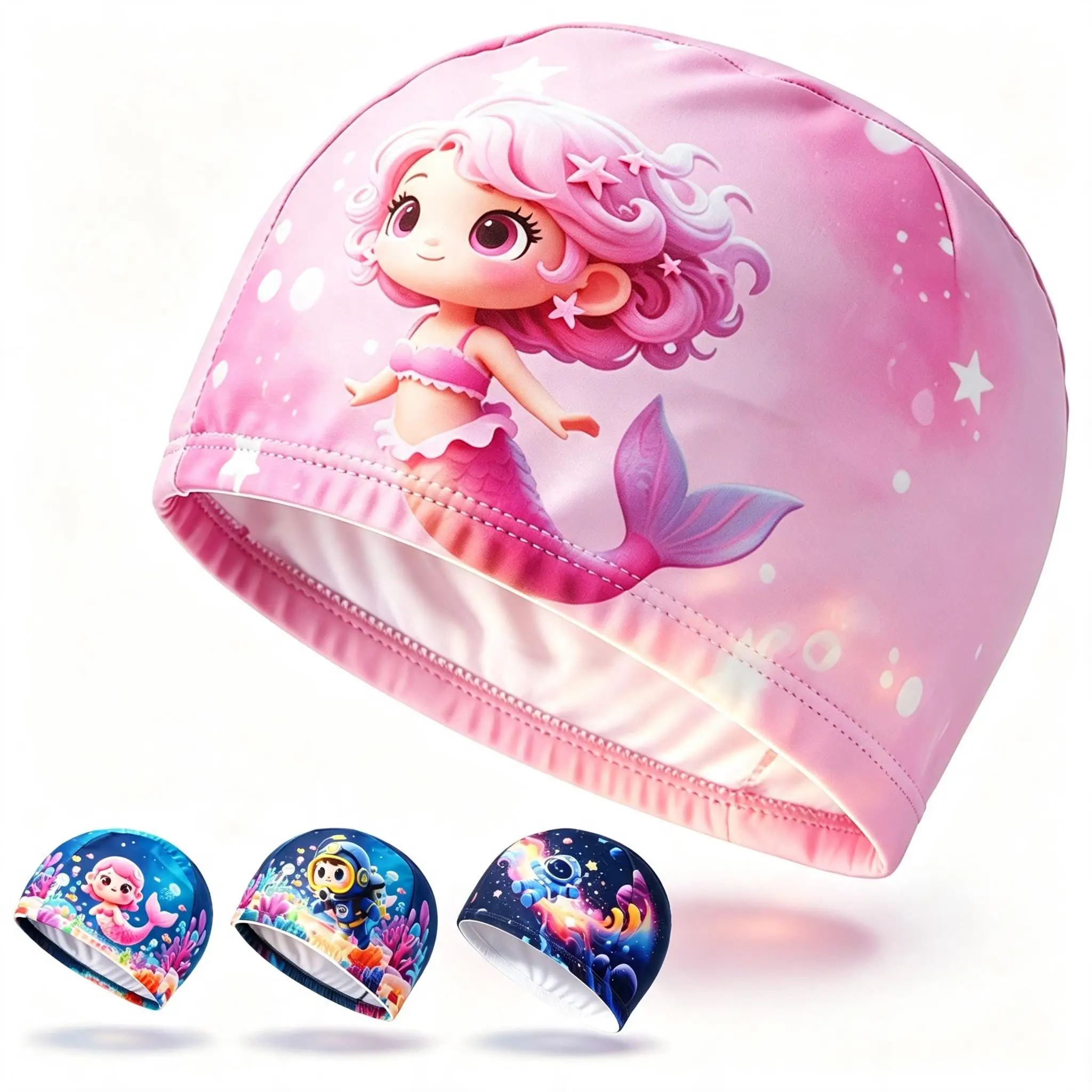 Durable Light Kids Quick Dry Swimming Cap High Air Permeability for Child Diving Training and Pool Leisure Time