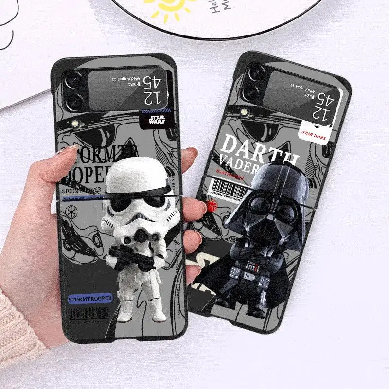 Star W-Wars Case for Samsung Galaxy Z Flip 4 3 5 5G Flip Shockproof Capa 6.7 Inches Black Hard PC ZFlip 4 Phone Cover