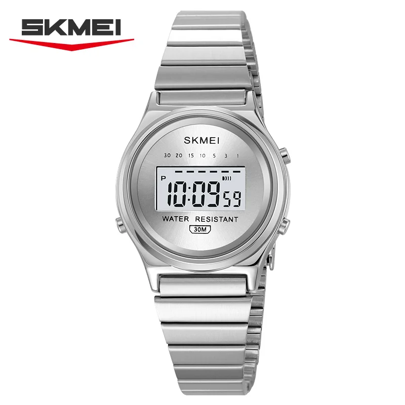 SKMEI 2521 Small Exquisite Women's Digital Watch Elegant Waterproof Sports Electronic Watch Steel Belt Female Gift Reloj Mujer