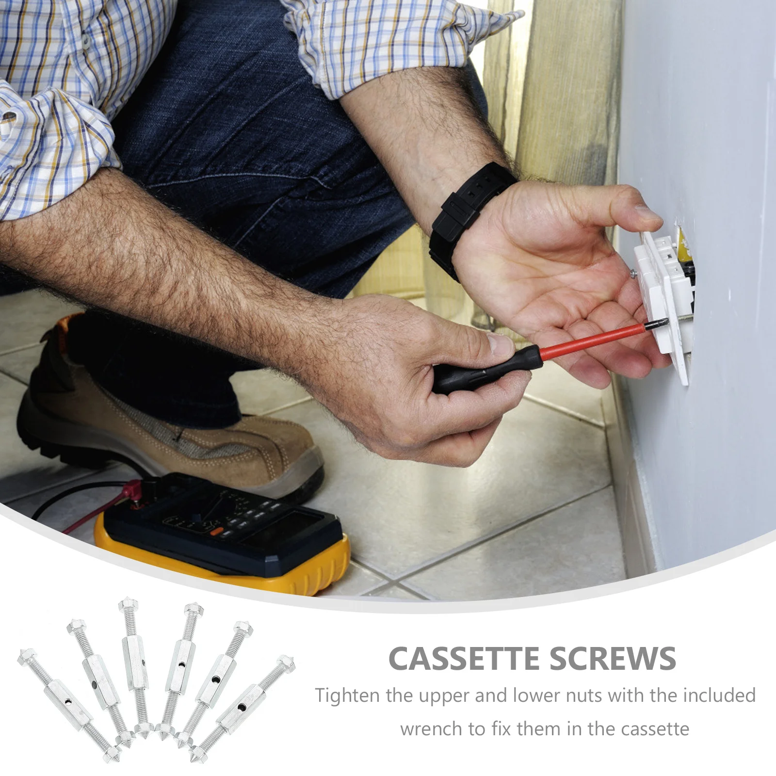 

10Sets 86 Type Electrical Box Repairer Kit Strong Fixed Nuts Wrench Included Cassette Screws Junction Box Accessory