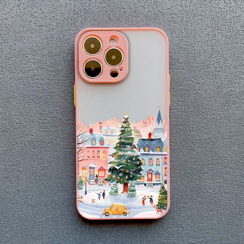Ins Cartoon-Weihnachtsstil-Telefonhülle für iPhone 17 16 Pro Max 15 14 13 12 11 Pro Max XR XS X 16 Plus Straßenbild-Telefonabdeckungen – Detail 5