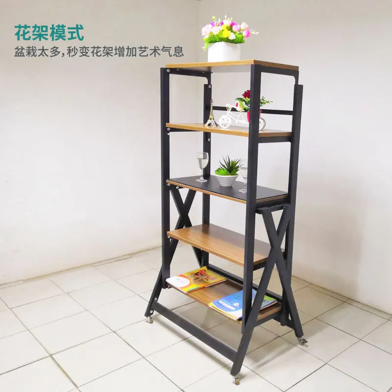 Shelf-side dining table folding flower stand modern simple flip creative multifunctional deformation dining table.