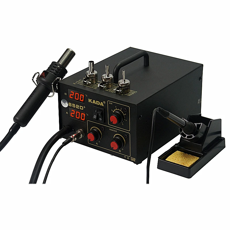 Soldering Station KADA 852D+2 in 1 SMD/SMT Soldering Station Welder HOT AIR IRON KADA 852D+ Bga Rework Station