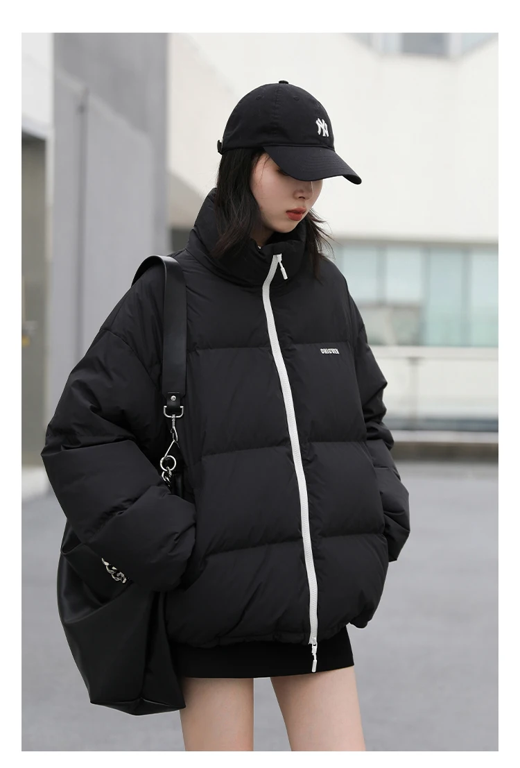 CHIC VEN Women Down Coats Streetwear Solid 90 White Duck Down Stand Collar Female Down Jacket Warm Ladies Overcoat Winter 2024