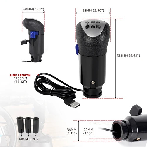 Imagen 2 del producto MUGE-PC perilla de palanca de cambios USB para juegos ATS yETS2 Compatible con Logitech G29 G27 G25 G920 Euro camión simulador SFN190