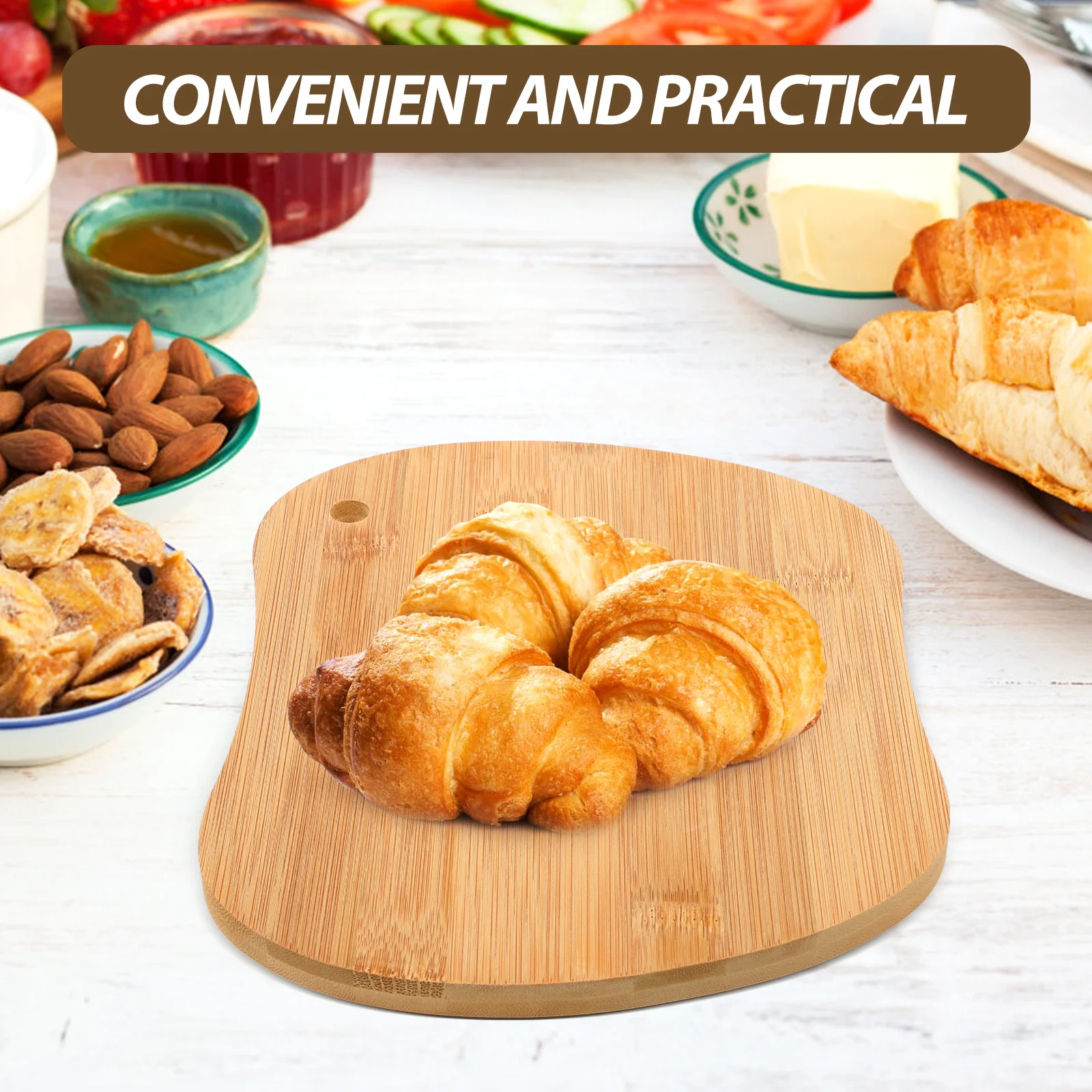 

Bamboo Cutting Board Wood Serving Tray Steak Pizza Boards for Bread Dual Purpose Food Plain Wooden Charcuterie Boards Portable