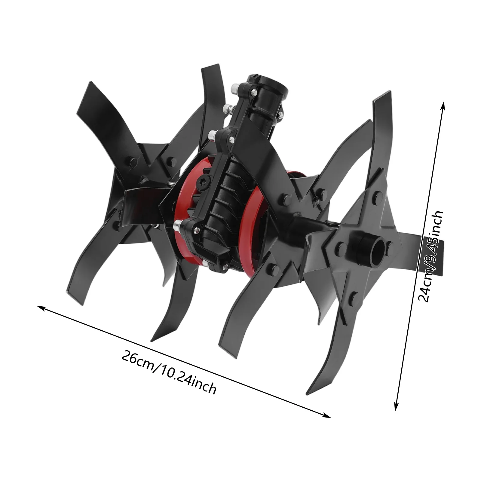 틸러 경운기 바퀴, 강철 및 알루미늄 경작용 톱니, 토양 풀림용 중형 경운기 바퀴, 정원 작업 보조기구