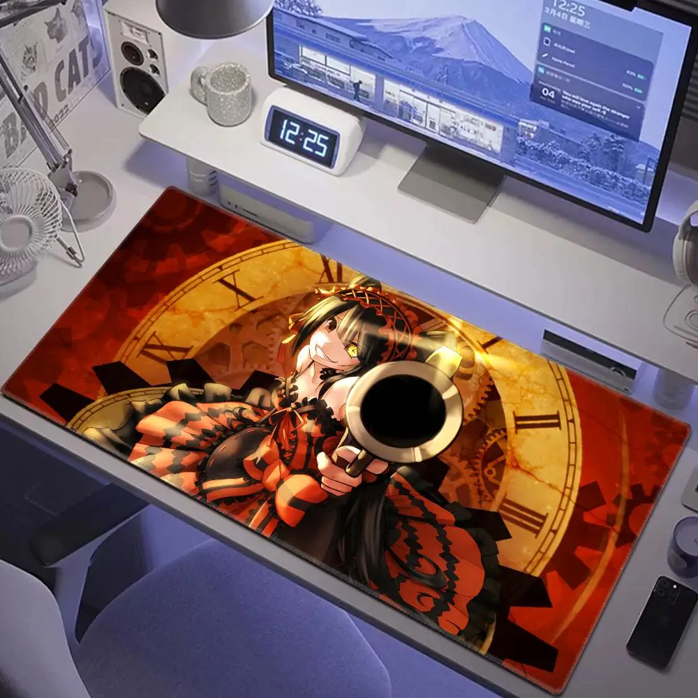 Date A Live PC-Spiel HYBXAXC Laptop-Schreibtischunterlage Tokisaki Kurumi Rutschfeste Computer-Tastaturzubehörteile Mauspad Büro-Großteppiche