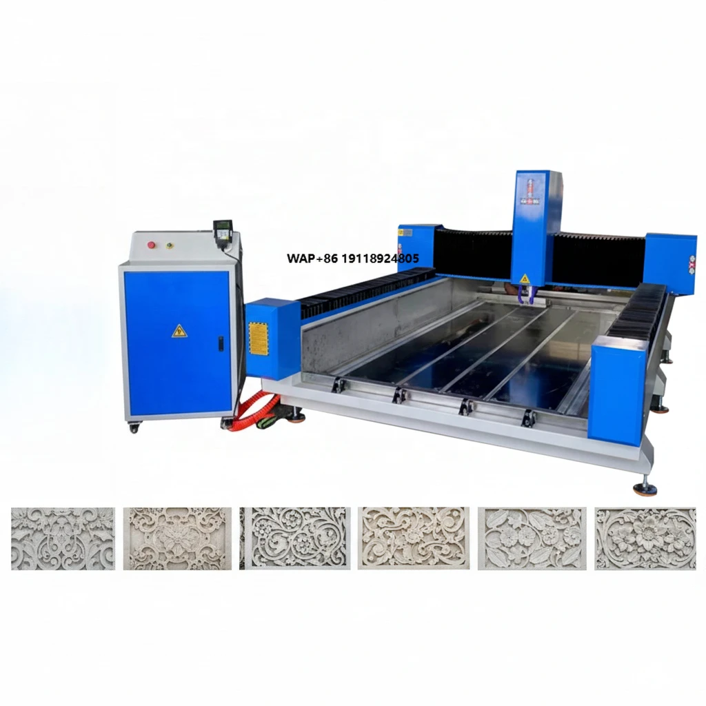 

CNC Stone Engraving & Cutting Machine for Marble Tile 5.5kW 380V 1500mm Max Cutting Length DSP Control System Pump & Bearing