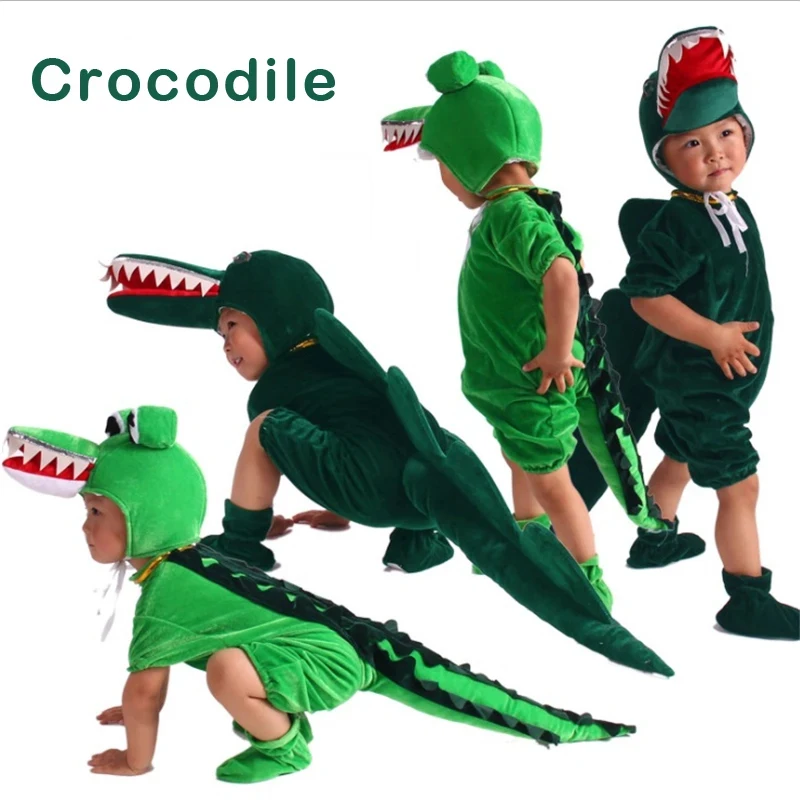 

❤2026★ Crocodile Jumpsuit Baby Kids Adults Cosplay Costume For Halloween Christmas Role Play Performance Clothing Family Matchi❤