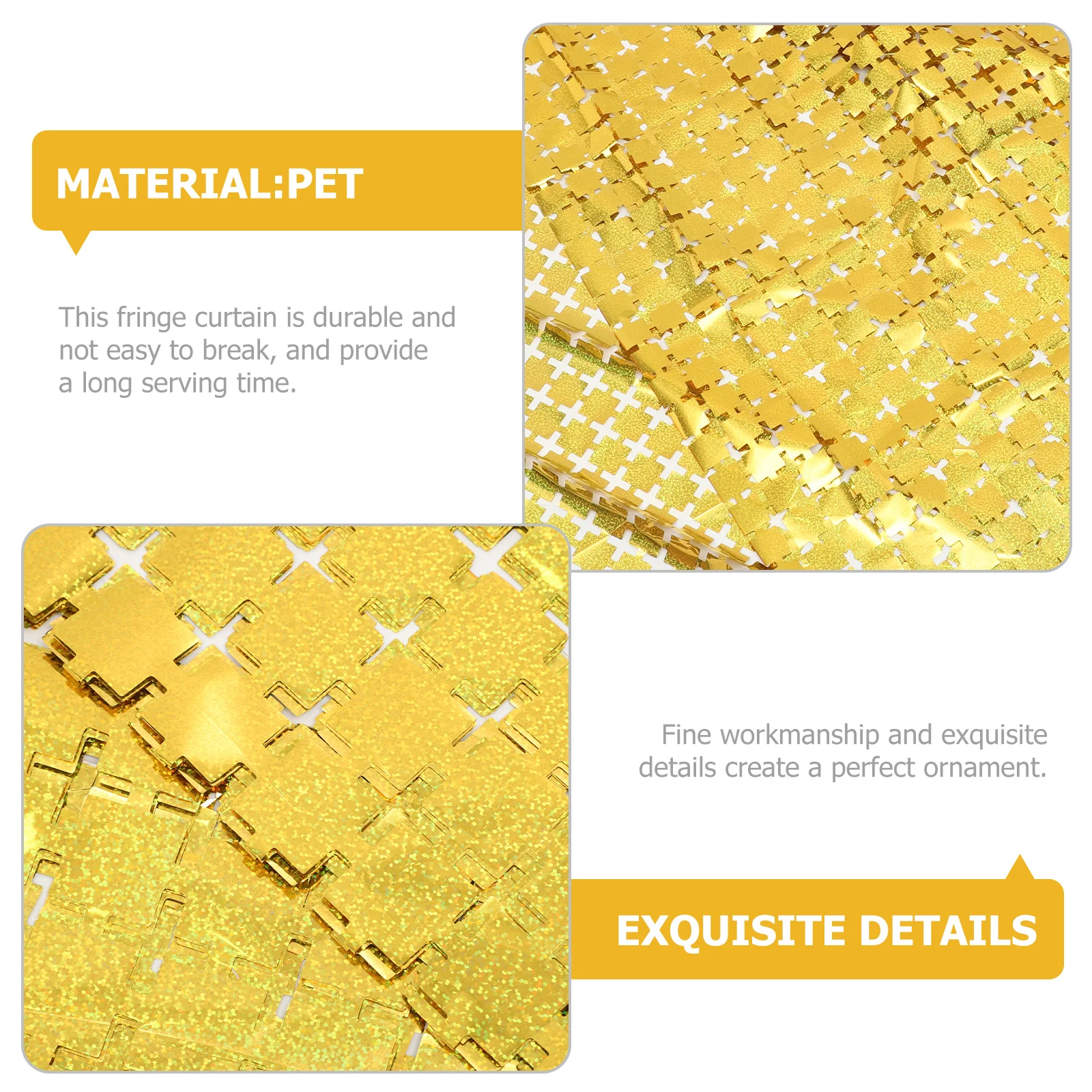 

Luxshiny Square Tinsel Curtain Party Wedding Garland Metallic Fringe Streamer Rose Gold Background Tassel Trim