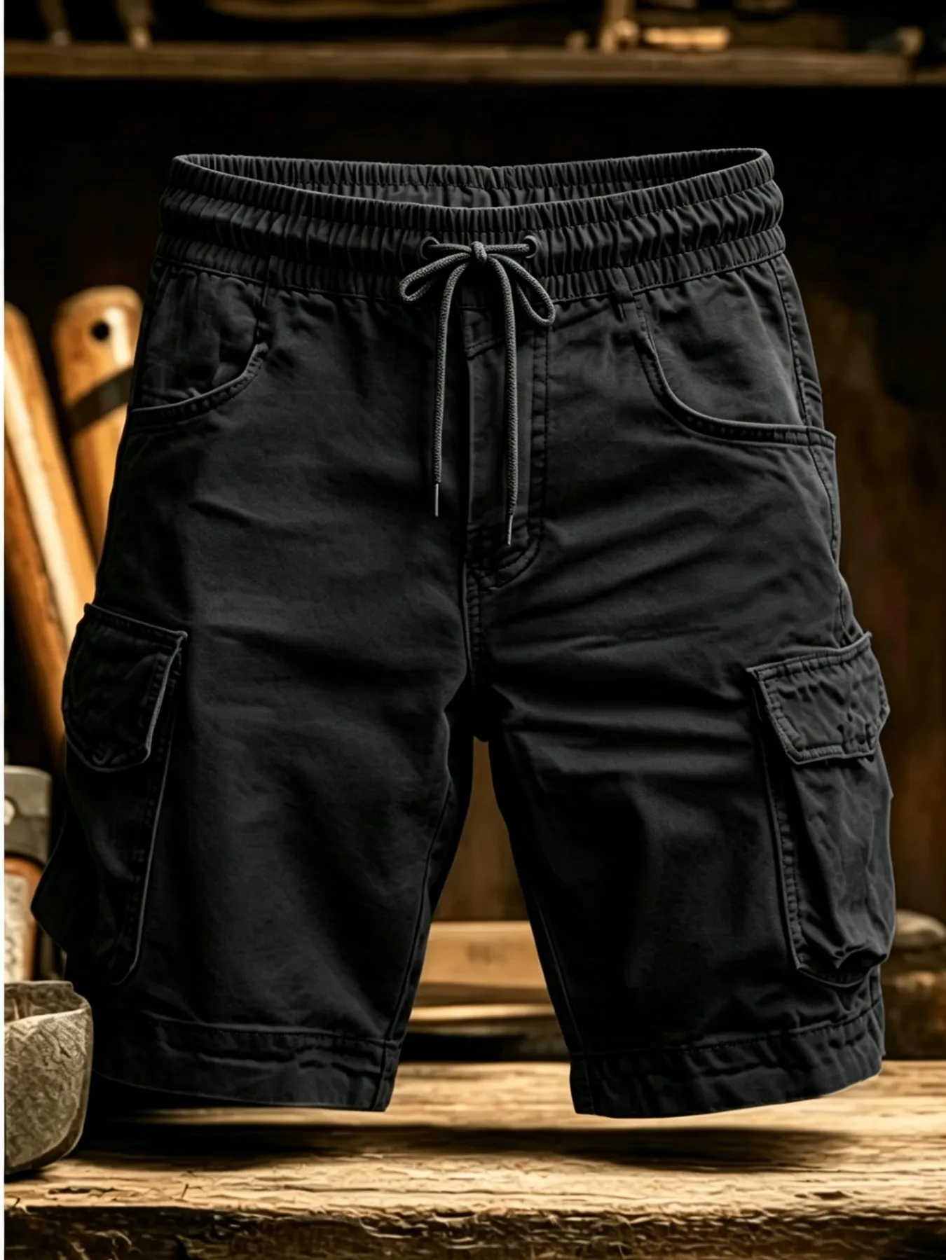 Men's Retro Japanese Style Multi-Pocket Casual Workwear Shorts Four-Five Parts Breathable Wear-Resistant Mid-Length Pants