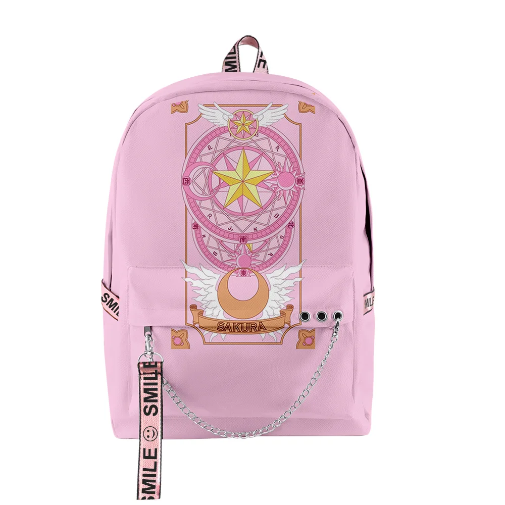 Classic Popular cardcaptor sakura Student School Bags Unisex 3D Print Oxford Waterproof Notebook multifunction Travel Backpacks