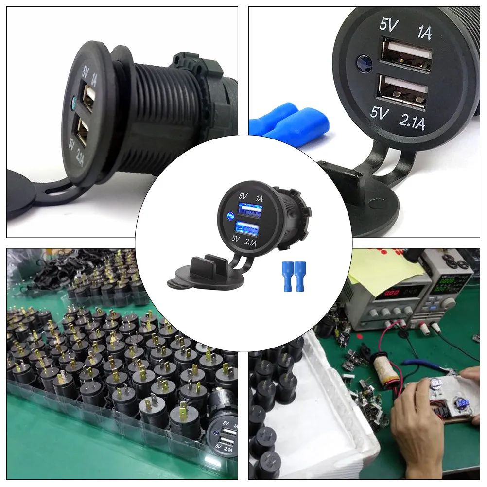

1Pcs High-Quality Waterproof Dustproof Dual USB Car Charger for Motorcycle Scooter Boat Refitted Vehicle Fast Charging Safety