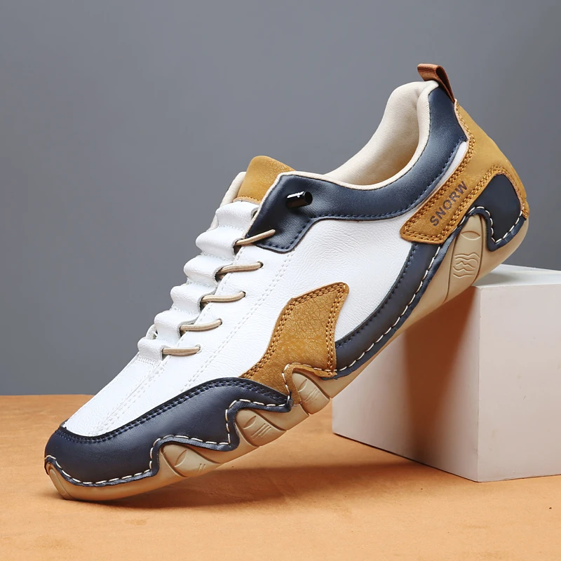 

Мужская обувь ручной работы из искусственной кожи, повседневная обувь на четыре сезона, лоферы, модные туфли на низком ходу, мужская обувь для прогулок на открытом воздухе, кроссовки