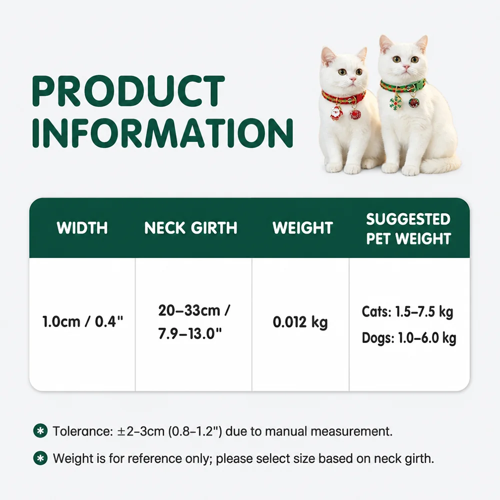 Santa Claus and Snowflake Patterns Are Matched with Bell Pendants Which Are Suitable for Cats and Small Dogs