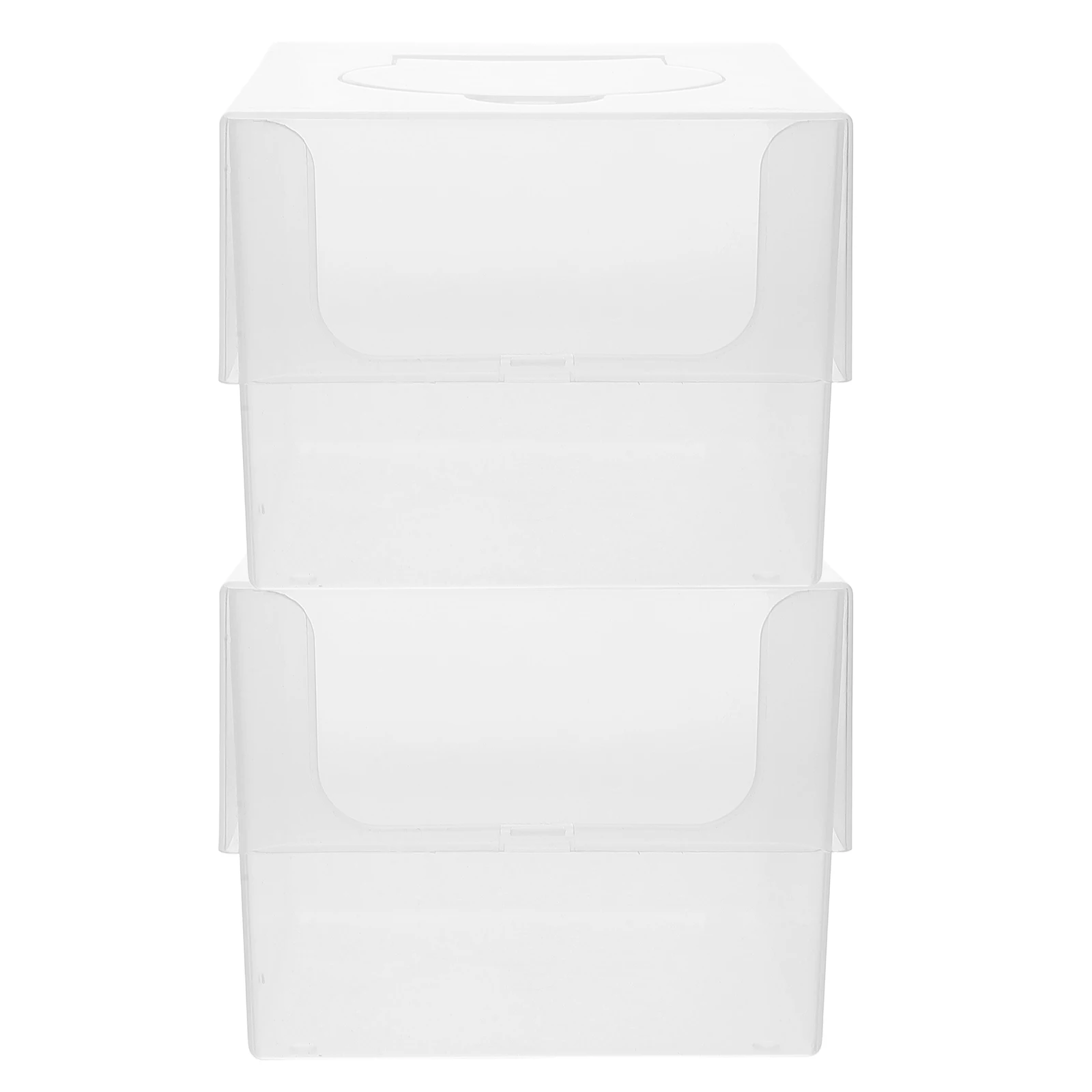 

2pcs Wet Tissue Holder Transparent Square Box Disposable Face Towels Baby Wipes Container Plastic Storage Refillable Home Travel