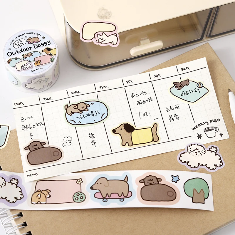 30 مللي متر X 3 متر لطيف الكرتون اشي الشريط DIY بها بنفسك المجلات شريطٌ لاصق الزخرفية للمخططين القرطاسية سكرابوكينغ اللوازم المكتبية