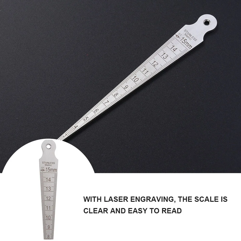 

2pcs Shape Metric Welder Inspection Ruler Taper Thickness Measuring Stainless Steel Gauge Welding Inspection Practical