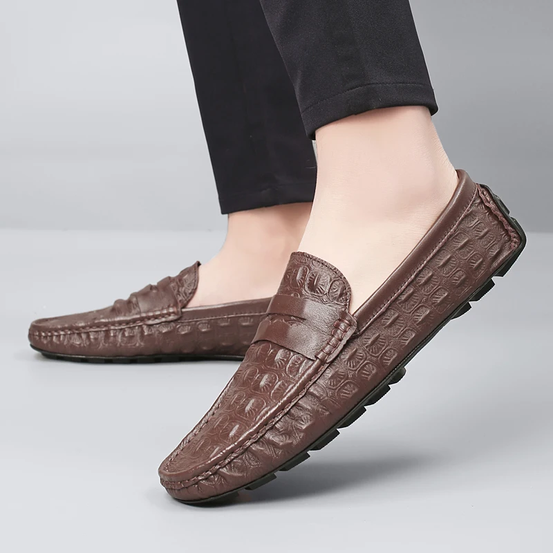 

Мужские туфли высокого качества из воловьей кожи, модные удобные лоферы из натуральной кожи с низким вырезом, роскошная брендовая деловая мужская обувь