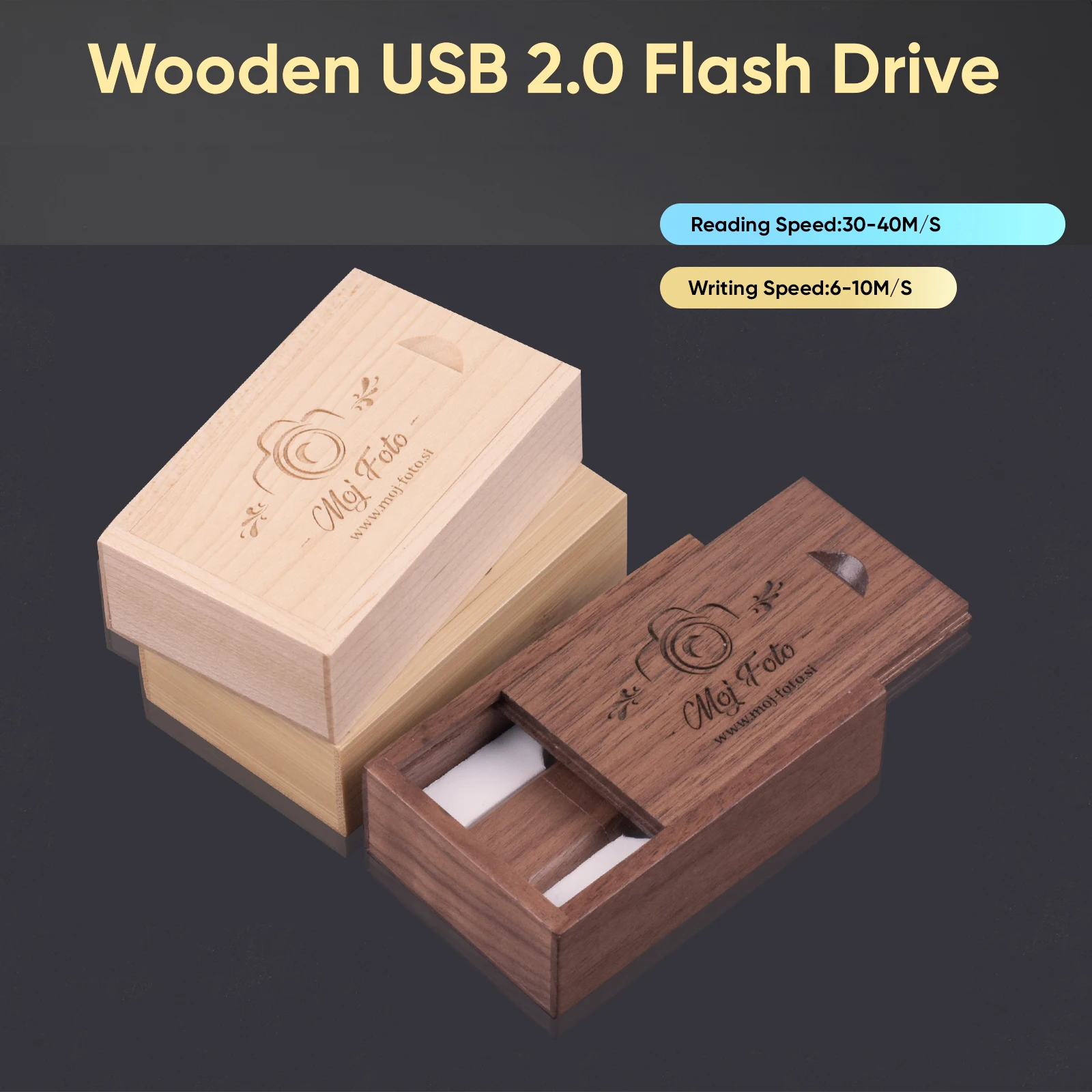 Wooden USB Flash Drive 10PCS/LOT Pen Drive 4GB 8GB 16G 128G Wedding Gift Memory Stick Box U Disk Free Custom LOGO Pen drive 64gb