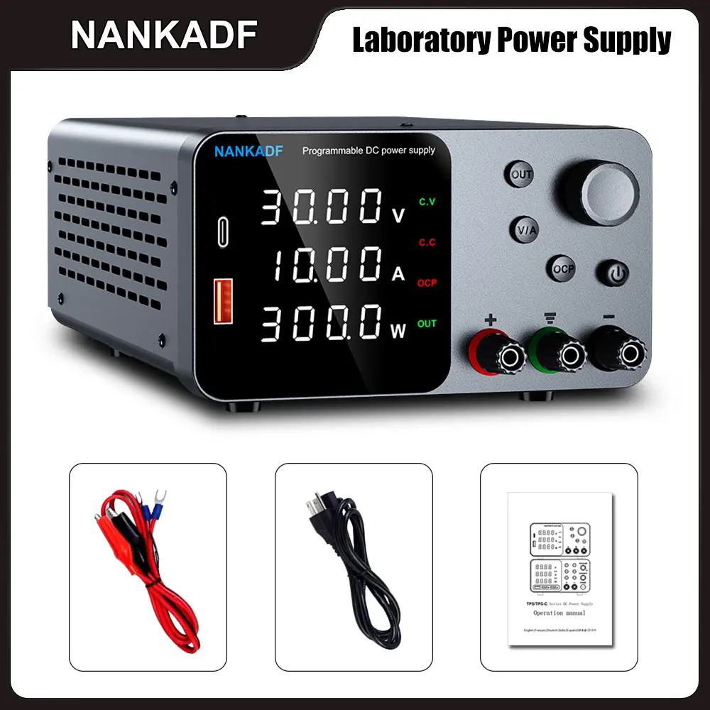 

NANKADF DC Lab Power Supply 30V 60V Adjustable Voltage Regulator Preset Voltage Current Dual Input Voltage 220V/110V