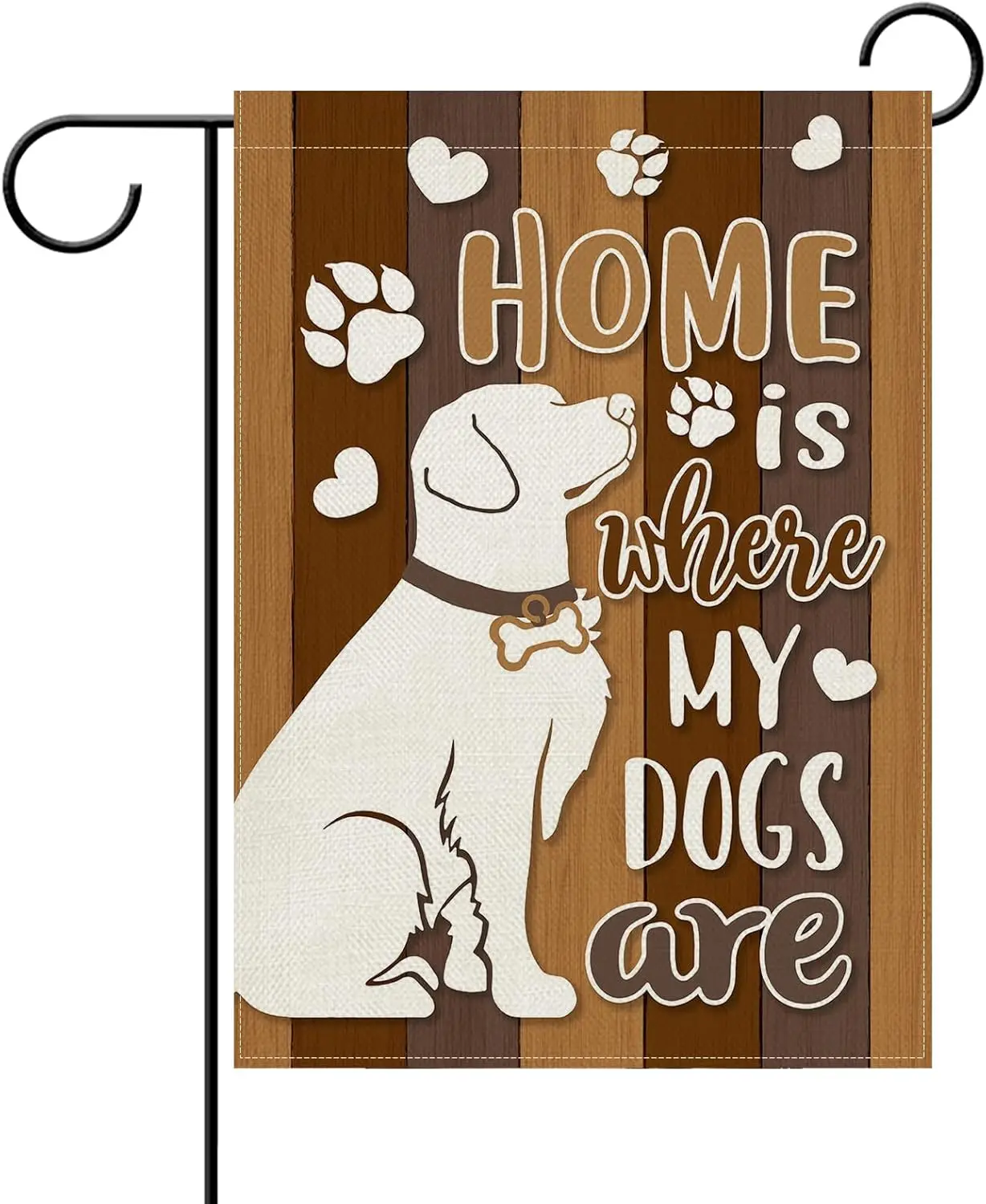 Dyrenson Home is Where My Dogs are Decorative Garden Flag, Pet Paw Print Yard Outside Home Decorations Dog Lover Gifts, Farm SSL