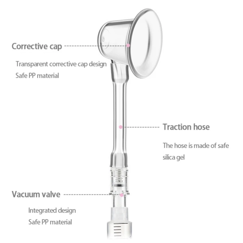 Silicone Nipple Aspirator Puller Sucking for Flat Inverted Nipples Painless Physical Flat Correction +Clips Breast Pump Parts