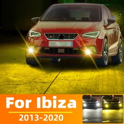 2Pcs For Seat Ibiza MK4 6J 6P MK5 KJ 2013-2020 Double Colors Flash LED Fog Lamp Bulbs Front Driving Light Canbus White
