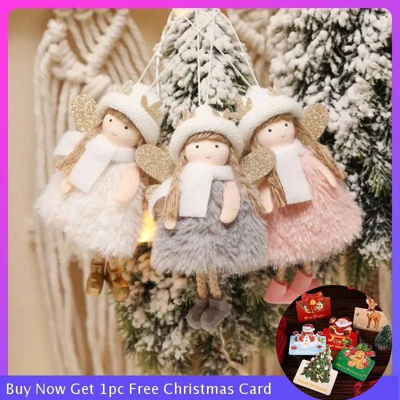 2025 Christmas Angel Girl Doll Pendant Christmas Tree Hanging Ornaments Xmas Plush Angel Girl Pendant Party Holiday Decorations