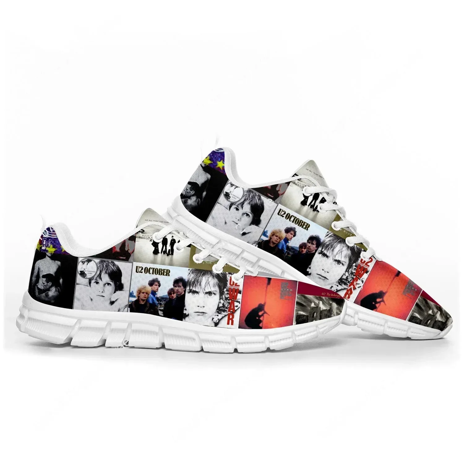 U2 Sports Shoes Mens Womens Teenager Sneakers Rock Band Music Fans Footwear Casual Custom Made Couple Shoes White
