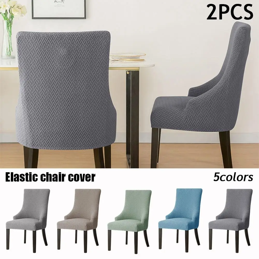 2 قطعة الشمال الحديثة تمتد الجاكار غطاء كرسي غرفة الطعام الذراع كرسي زلة غطاء مقعد غطاء مرن للمنزل فندق الزفاف