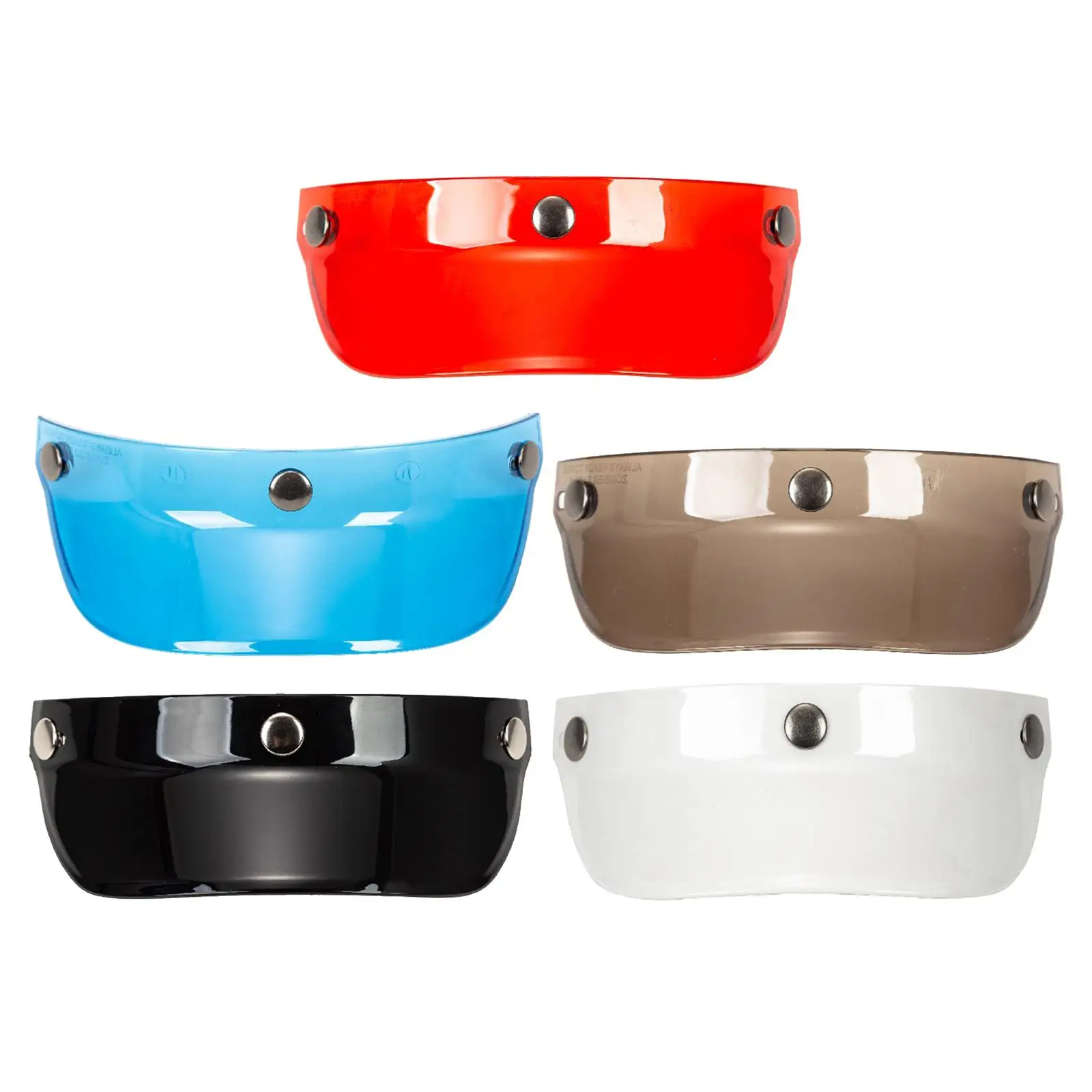 

Motorcycles Helmet Peak Shield Open Face Retro Flip Up Visor with 3 Snap