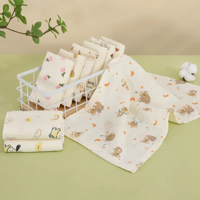 25x50cm Baby Six-layer Pure Cotton Gauze Small Towel Face Towel Square Towel Mouth Towel Baby Washcloth