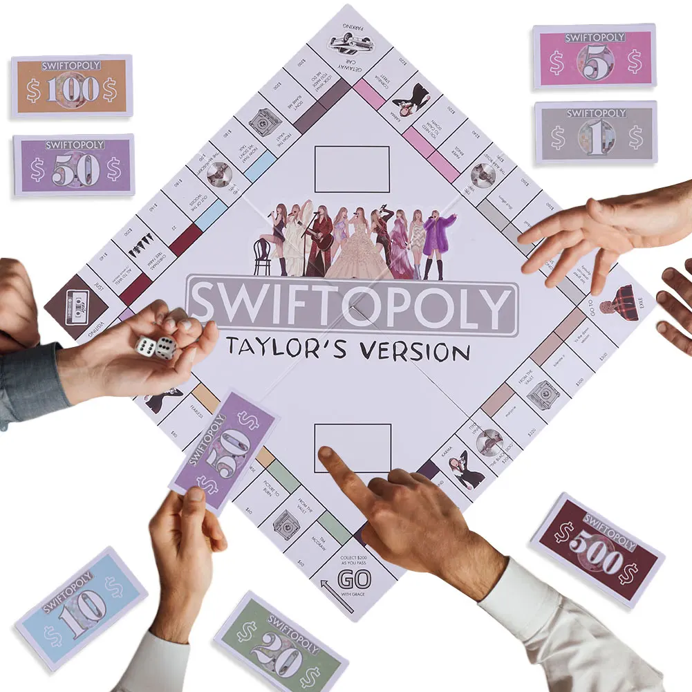 NEW Party Board Game Fans Interactive Family Games for  Taylor Swiftie Monopoly Board Game With Dices For Music Lovers