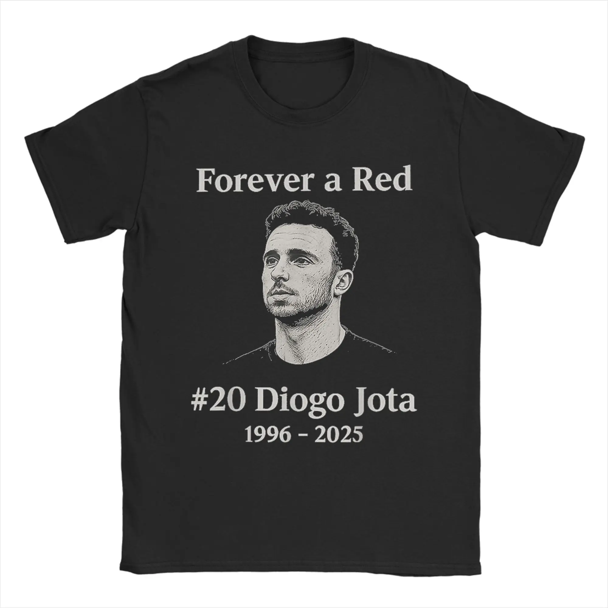 

Forever A Red Diogo Jota in Memory T Shirt for Men 100% Cotton Leisure T-Shirt O Neck RIP 1996-2025 Tees Short Sleeve Tops Gift
