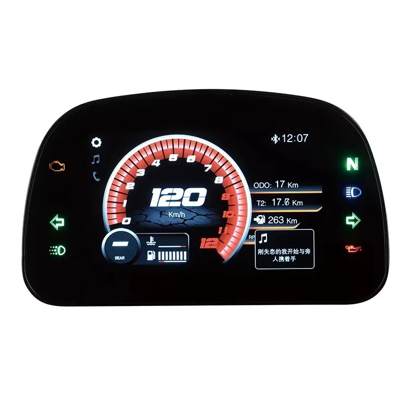 

2025 New StyleBoerxu Hot Selling BX-T-45TA Motorcycle Meter Digital LCD Dashboard Speedometer 5 Inch Smart Speedometer