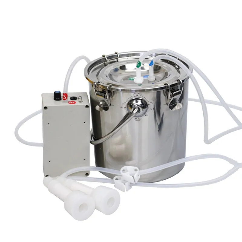 Portable Electric Milking Machine with Pulsation & Vacuum – Plug-in Suction Milker for Cows, Goats & Sheep, Livestock Use