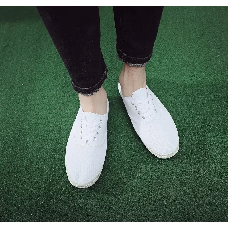 White Dance Shoes White Nurse Shoes Performance Gymnastics Canvas Shoes Soft Soles Comfortable Workshop Work Shoes Women\'s Shoes