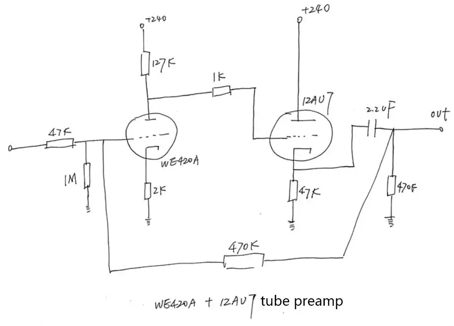 WE420A/5755 + 12AU7สูญญากาศหลอด Preamplifier สเตอริโอ HiFi สำเร็จรูป Pre-Amp Board