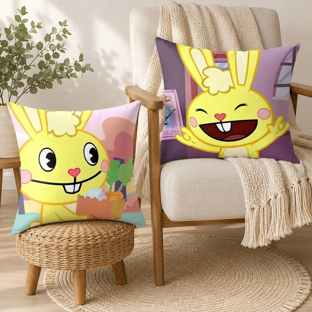 N-Nutty H-Happy Tree F-Friends Cushion Cover Square Decorative Throw Pillow 40x40cm For Sofa Bedroom Living Room Home Decor