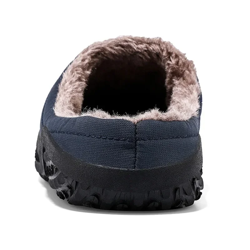 Winter Warm Men Slippers With Plush Plus 37-47 Indoor Cotton Shoes Non-slip Home Mens Slides Long Fur Bedroom Slippers Unisex