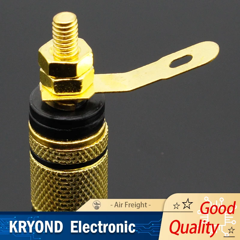 2PCS Gold Plated Amplifier Speaker Terminal Binding Post Banana Plug Socket Connector 4mm