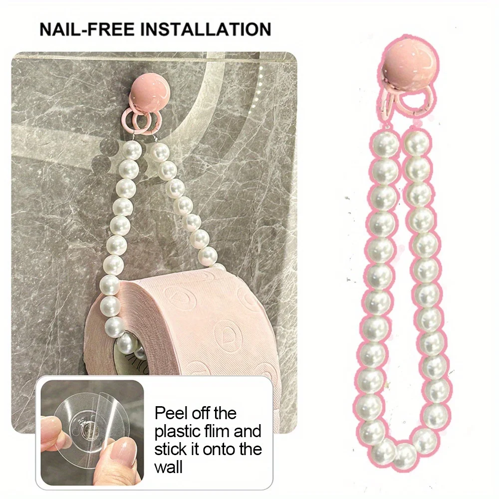 حامل مناديل ورق تواليت مثبت على الحائط - تركيب خالٍ من الأظافر، حامل ورق تواليت بلاستيكي متين