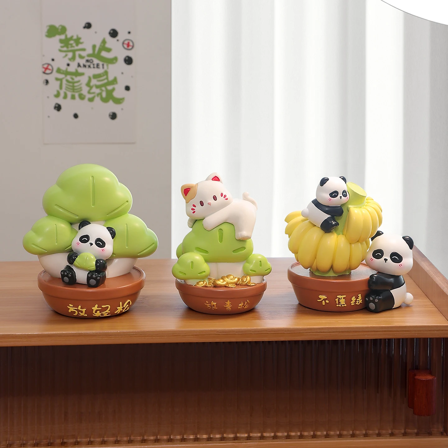 Kawaii Cute Panda Cat Shaped Pen Holder Fruit Plant Desktop Stationery Storage Box Creative Office Desk Organizer Ornament