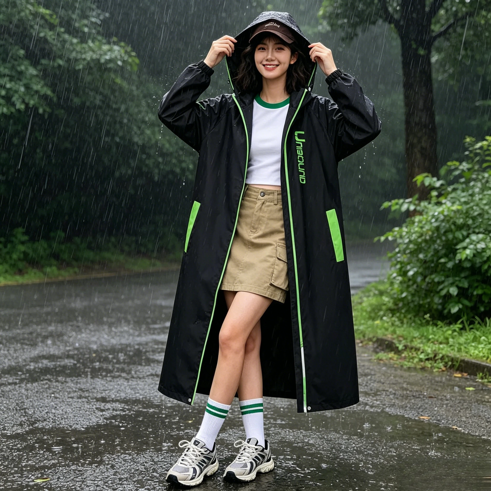 

Ultralight Heavy Duty Rain Suit Unisex Long Hooded Poncho One Piece Raincoat with Pants for Motorcycle Bicycle Riding