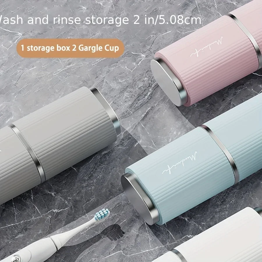 1 Portable Toothbrush Storage Box, Travel Toothbrush Case, Plastic Toothpaste Case, Business Trip Mouthwash Cup