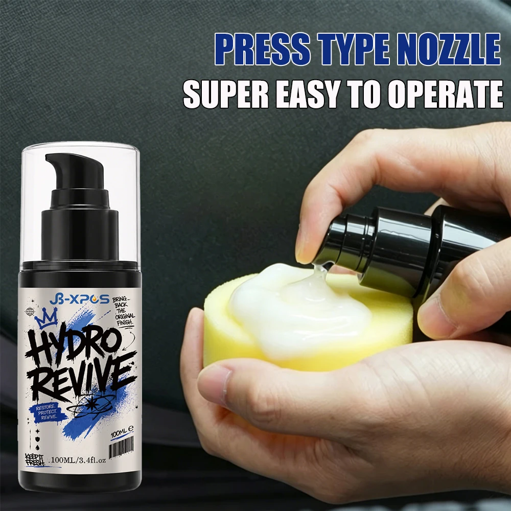10ML/100ML Car Black Plastic Repair Paste Gloss Coating Auto Polish Anti-UV Faded  Interior Trim Long-Lasting YT2005